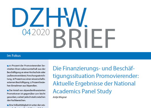 DZHW-Brief zur Finanzierungs- und Beschftigungssituation Promovierender 